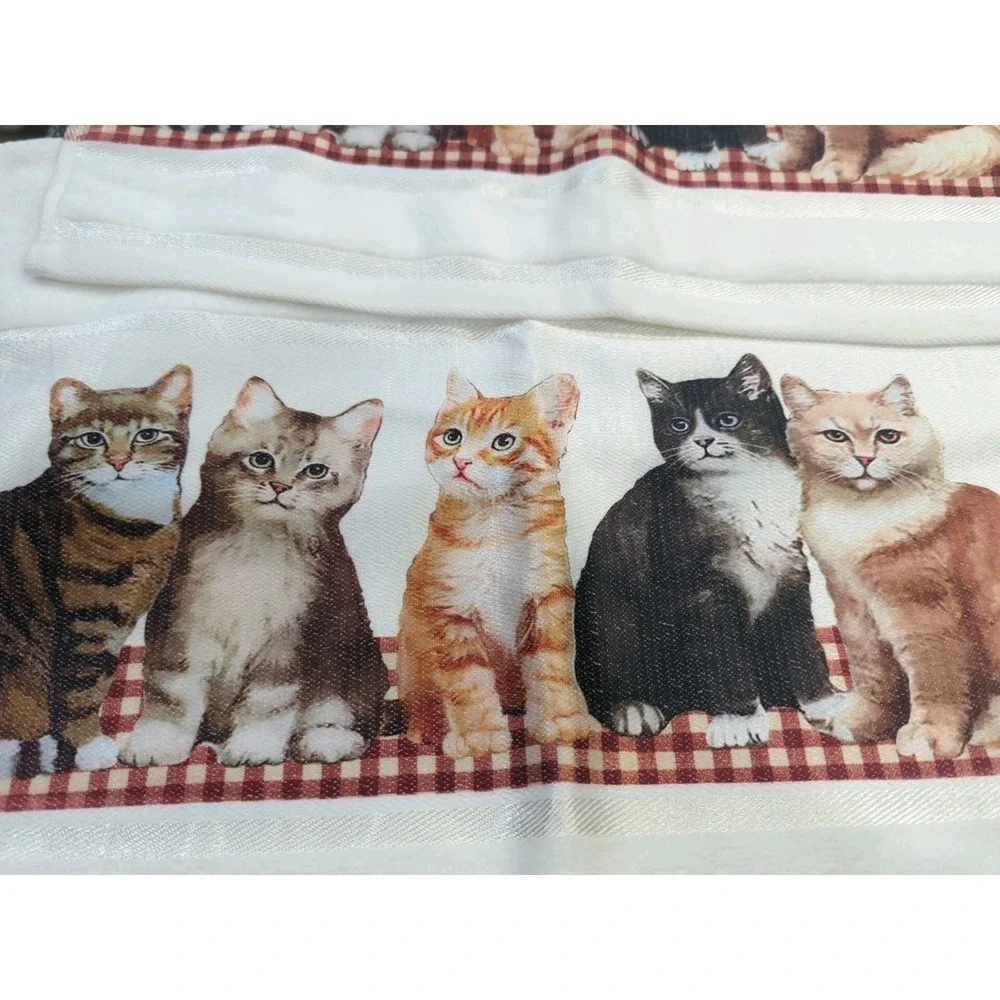 2 Cat Kitten Kitty Cat Hand Towels NEW
